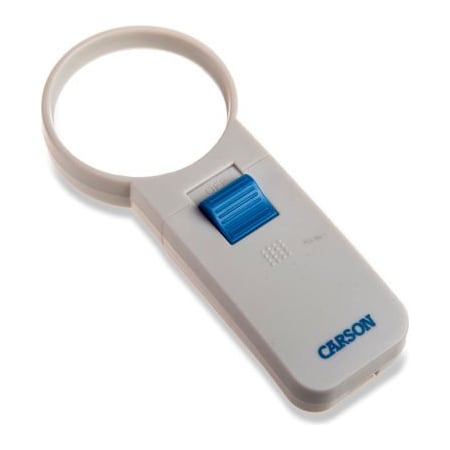 Carson Optical Carson Illuminated Hand-Held Aspheric Magnifier, 2.5in, 5x LED Lighted, White SV-50